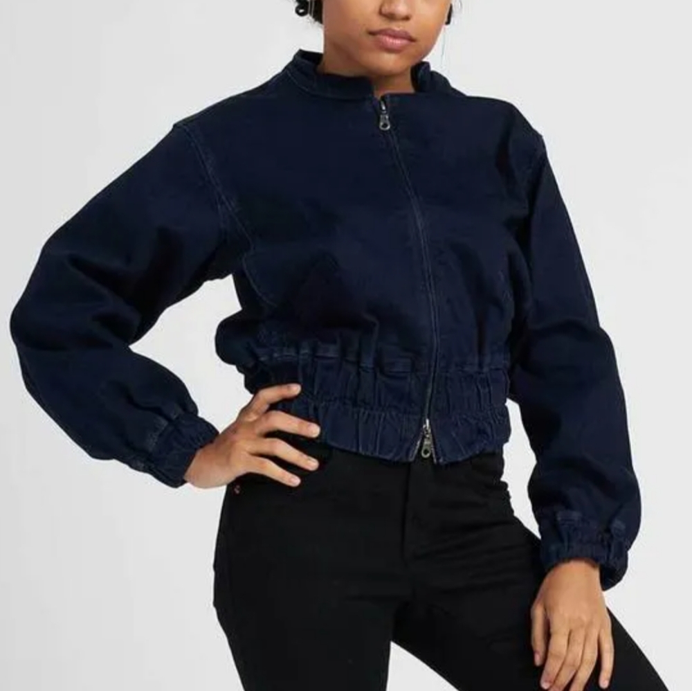 Universal Standard Marilyn Denim Bomber Jacket